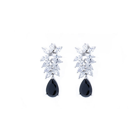 "Black Crystal Drop" Earrings