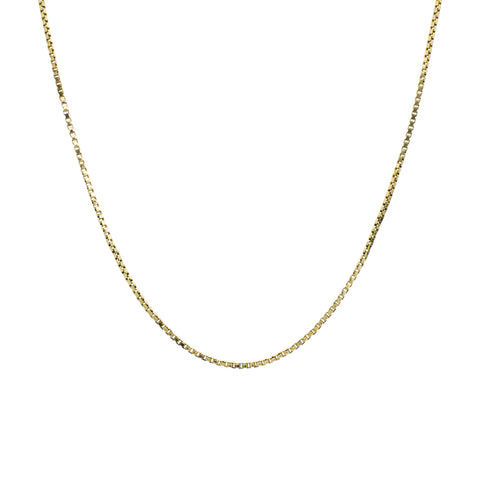 "10K Yellow Gold Box Chain" Necklace