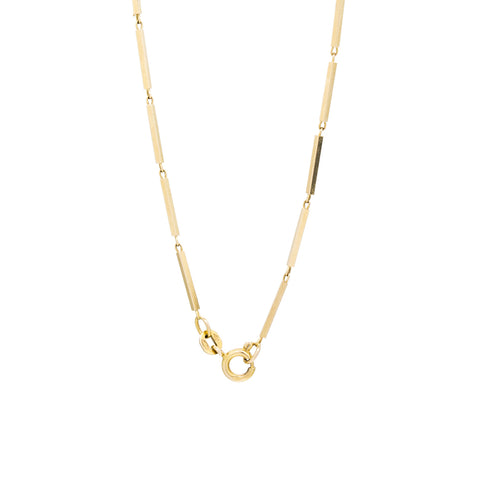 "14K Yellow Gold Bar Station Chain" Necklace