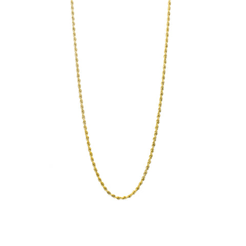 "18K Yellow Gold Rope Chain" Necklace