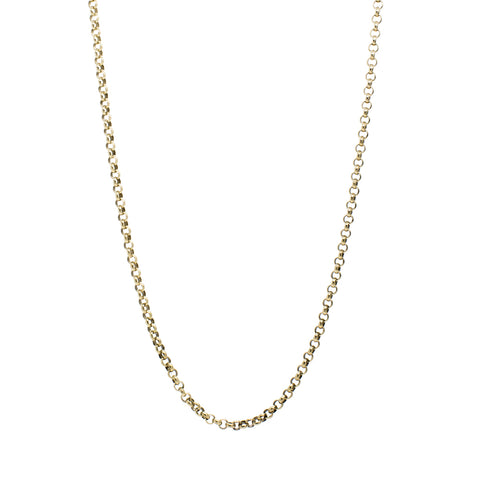 "9K Yellow Gold Rolo Chain" Necklace