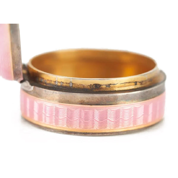 "Continental Silver and Pink Enamel" Box