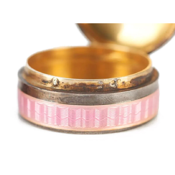 "Continental Silver and Pink Enamel" Box