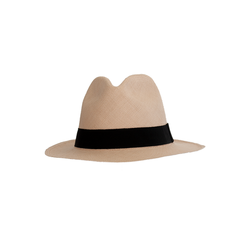 "Montecristi" Old Lace/Black Brown Panama Hat