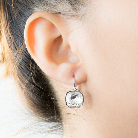 "Large White Crystal" Earrings