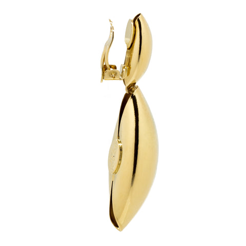 "Clip-On Yellow Gold Tone" Earrings