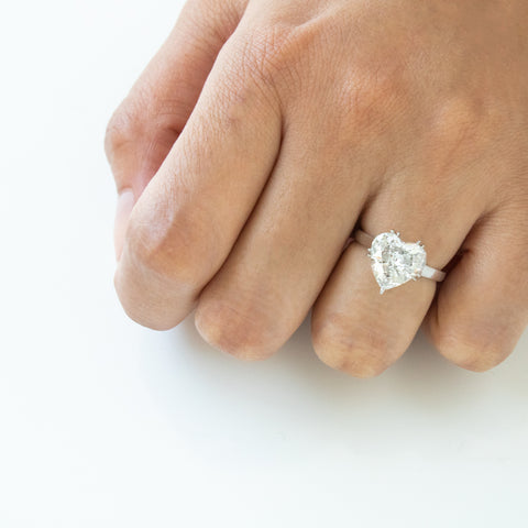 "Platinum Heart Shaped Diamond" Ring