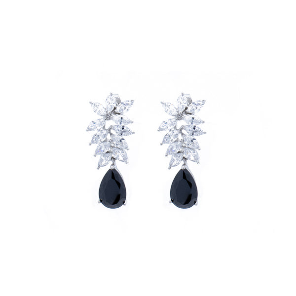 "Black Crystal Drop" Earrings