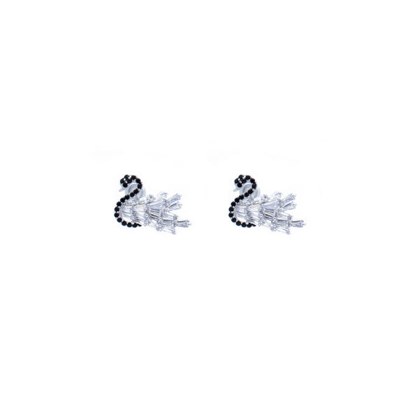 "Black Crystal Swan" Earrings