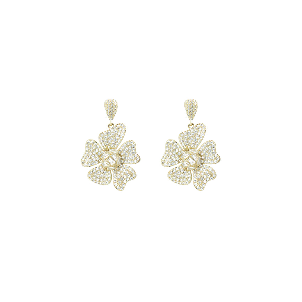 "Gold Drop Flower" Earrings