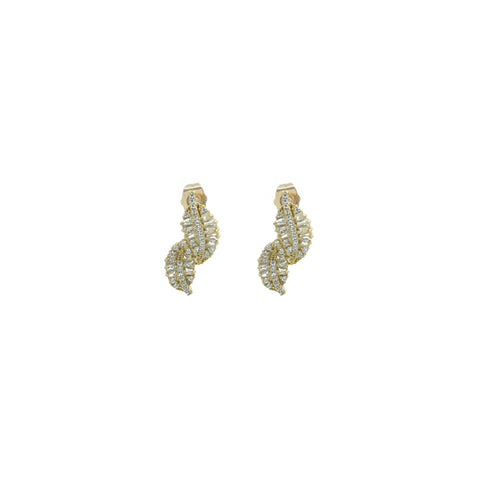 "Gold Wave Stud" Earrings