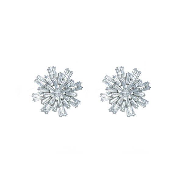 "Medium Snowflake Crystal Stud" Earrings