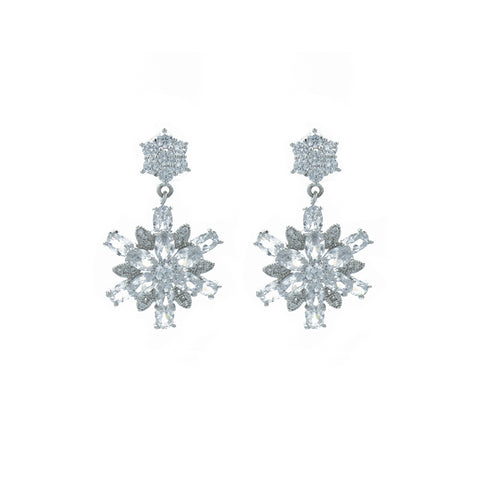 "Medium Snowflake Crystal" Earrings