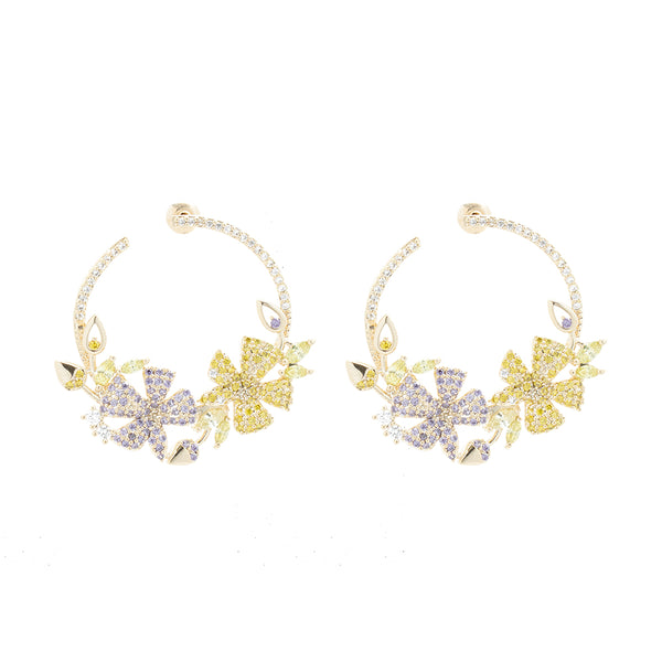 "Multicolour Flower Crystal" Earrings