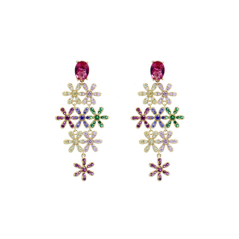 "Multicolour crystal drop" Earrings