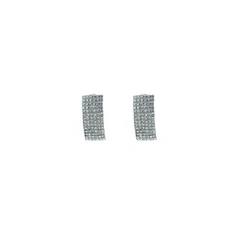 "Rectangular Silver Stud" Earrings