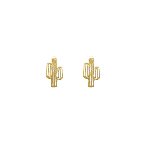 "Small Gold Cactus" Earrings