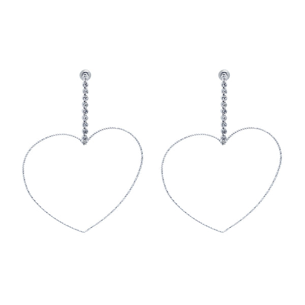 "Suspended Thin Heart" Earrings