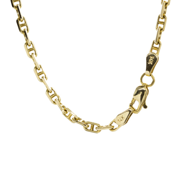 "14K Yellow Gold Oval Cable Chain" Necklace