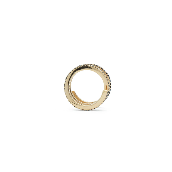 "18k Rose Gold and Black Diamond Short Spiral" Ring