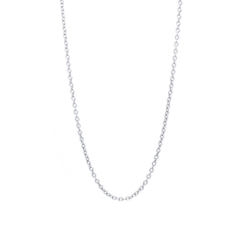 "18K White Gold Cable Chain" Necklace