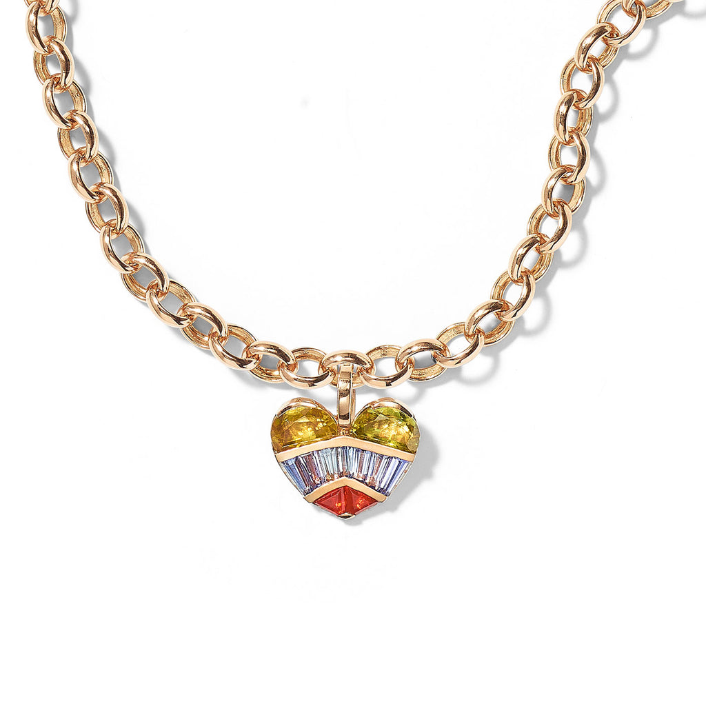"STRAPPED HEART PENDANT AND CHAIN" NECKLACE
