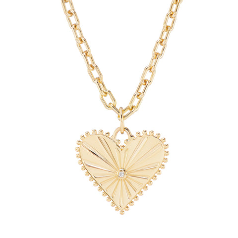 "POUR TOUJOURS" HEART COIN NECKLACE