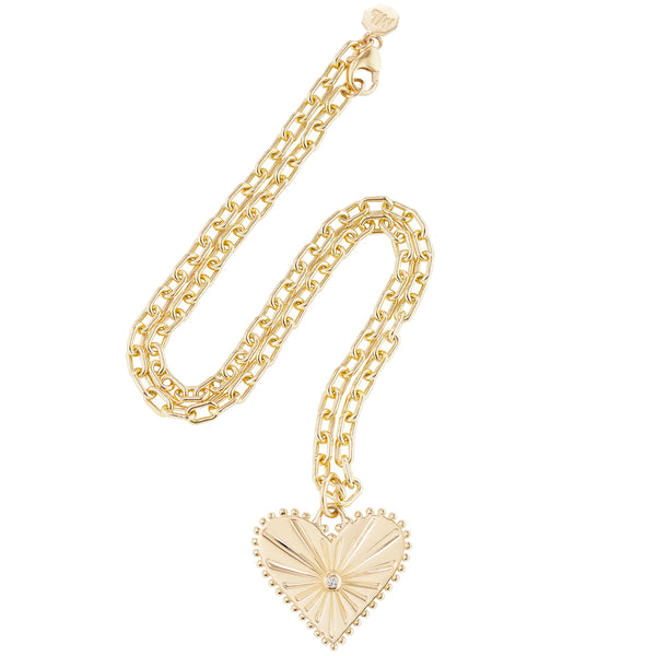 "POUR TOUJOURS" HEART COIN NECKLACE