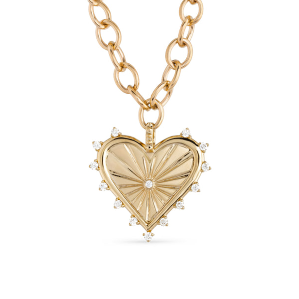 SPIKED HEART COIN NECKLACE