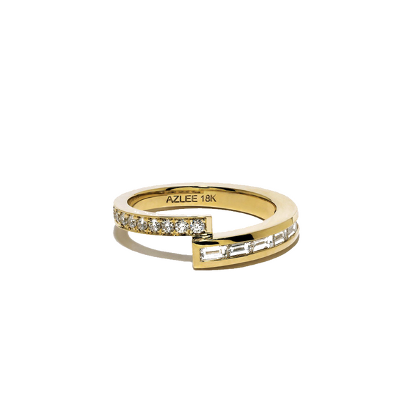 "Pave and Diamond Baguette Band" Ring