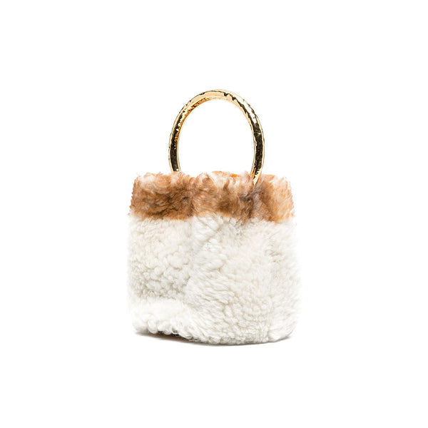 PANNIER BAG IN CREAM MUSEAO SOFT WITH DESIGN HANDLE