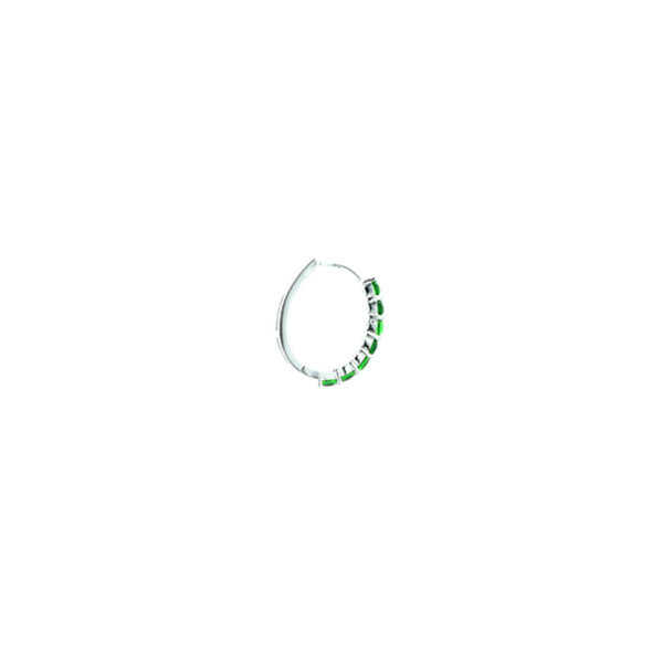 "Small Green Crystal Hoop" Mono Earring