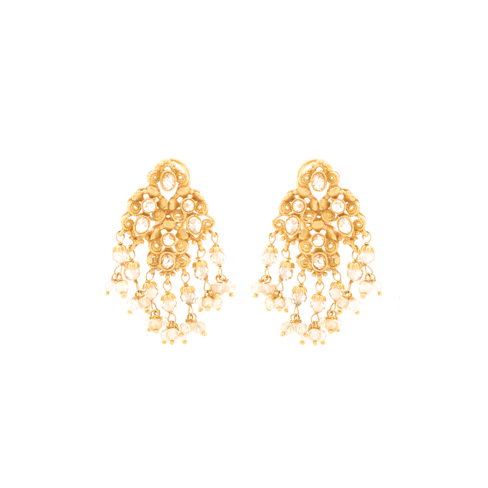 "22k Yellow Gold and Tourmaline Chandelier" Earrings