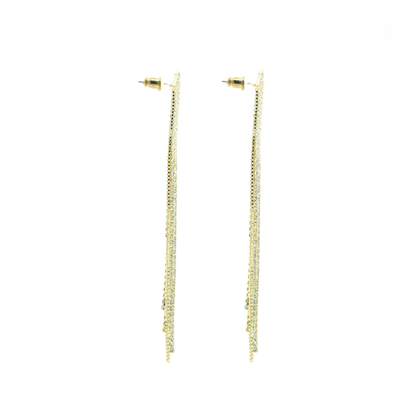 "Crystal Gold Fringe" Earrings