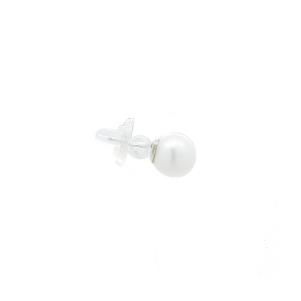 "10mm White South Sea Pearl on 14k White Gold Post" Mono Stud Earring