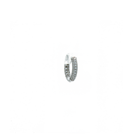 "Small Crystal Mini Hoop" Mono Earring