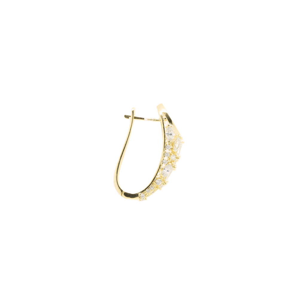 "Crystal Gold Hoop" Mono Earring