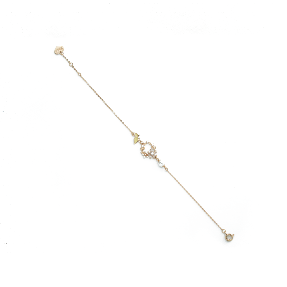 "Rose Gold Flower Swarovski Crystal" Round Bracelet