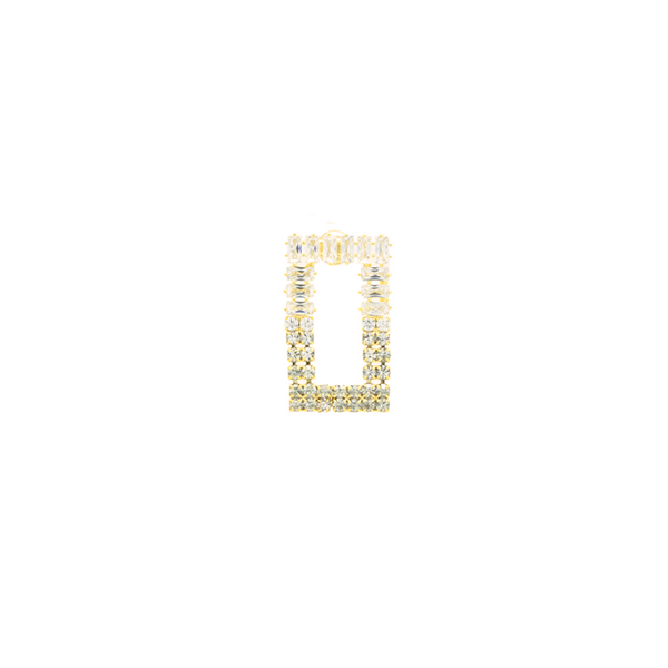 "Small Gold Rectangular Hoop" Earrings