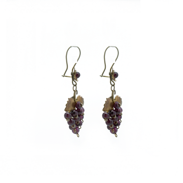 "9k Gold Red Grape" Earrings