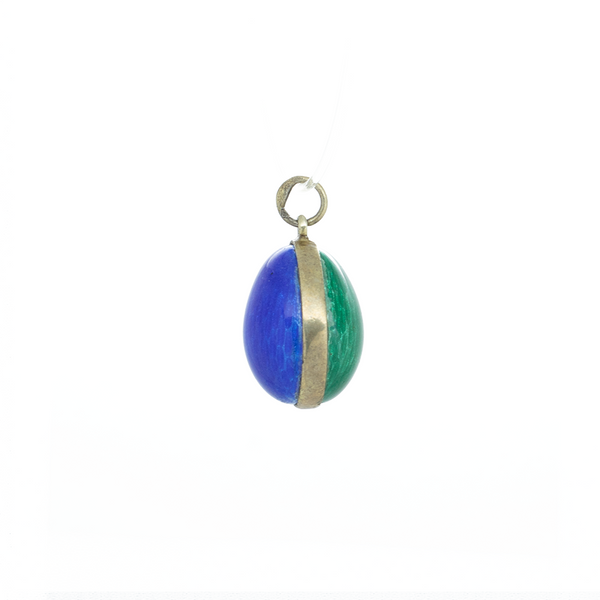"Blue & Green Enamel Emblem Egg" Pendant