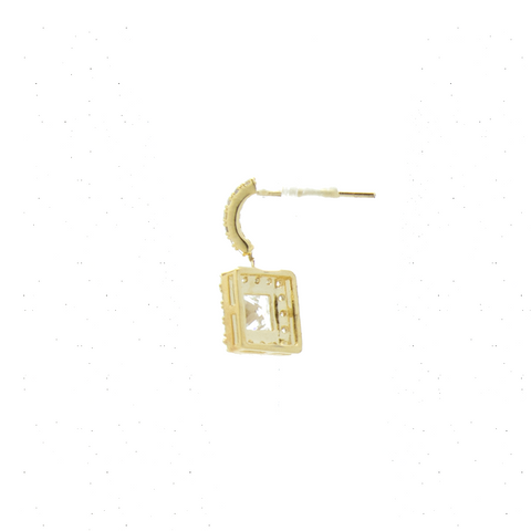 "Large Square Crystal" Mono Earring