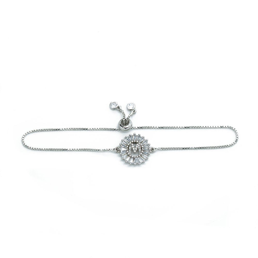 "Letter M Swarovski Crystal" Bracelet