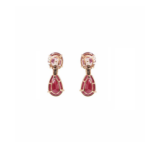 "Ruby Drop" 18K Gold Earrings