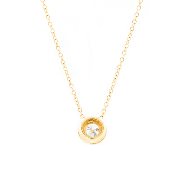 "18k Yellow Gold Diamond Solitaire" Necklace
