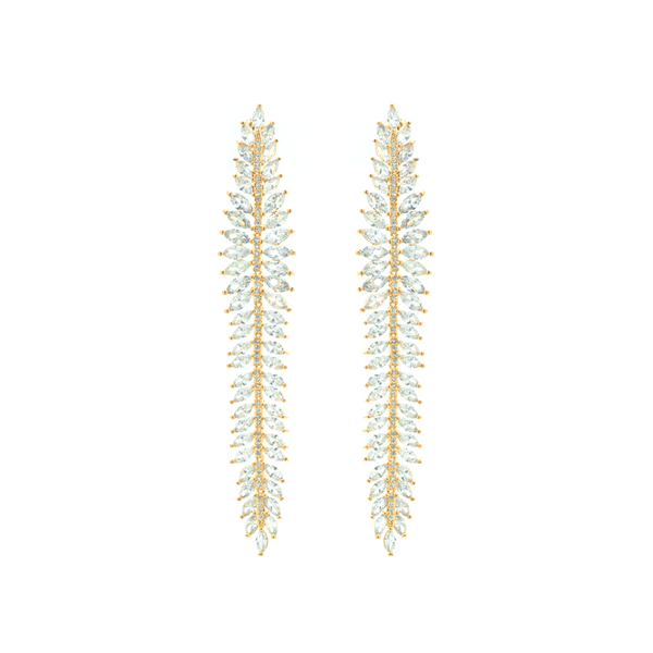 "Gold Marquise Crystal Drop" Earrings
