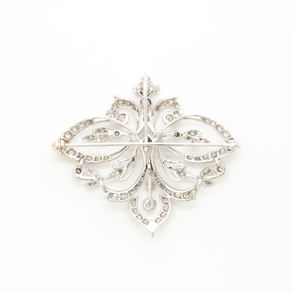 "Floral" Gold and Diamond Brooch/Pendant