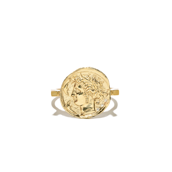 "Goddess Coin Diamond" Ring