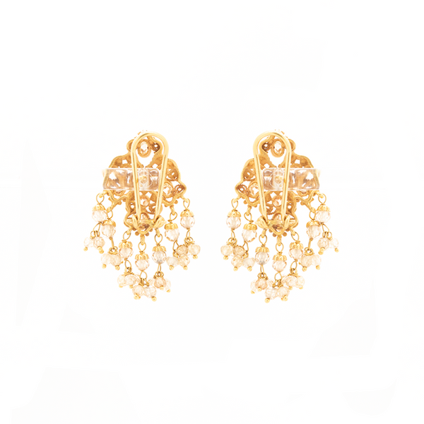 "22k Yellow Gold and Tourmaline Chandelier" Earrings