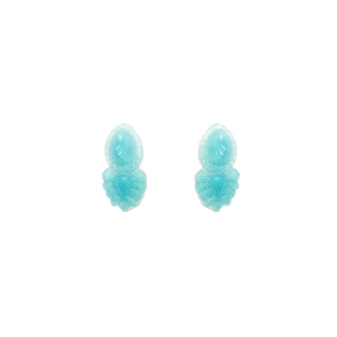 "Blue Coloured Translucent and White Silicone" earrings